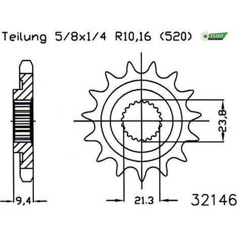 Pignon TT Lightweight Suzuki - 520 - 14 Dents - Made in Germany (1/2)