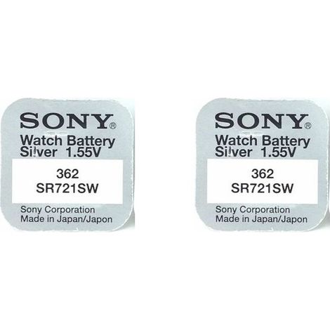 .2 Piles SONY 362 SR721SW 1,55V.
.