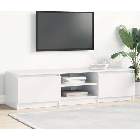 TV-Schrank Hochglanz-Weiß 140x40x35,5 cm Holzwerkstoff