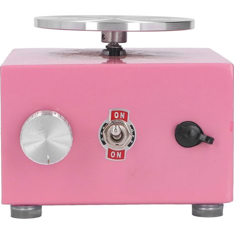 Mini machine à poterie, rose vif, plateau tournant stable, format compact, design en forme de bol, machine à poterie pour enfants, prise européenne 100-240V.