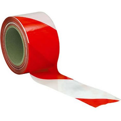 Nastro segnaletico bianco rosso rotolo metri 200 cantieri incidenti agricoltura (1/2)