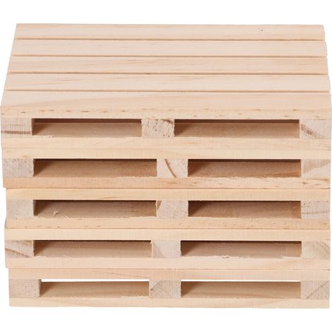 5pcs Cup Mats Natural Wooden Heat Insulation Anti Slip Cup Placemat for Home Office Restaurant (1/5)