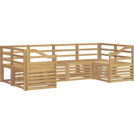 Set di divani da esterno 6 pz Bianco Legno di Acacia Massello vidaXL (1/5)