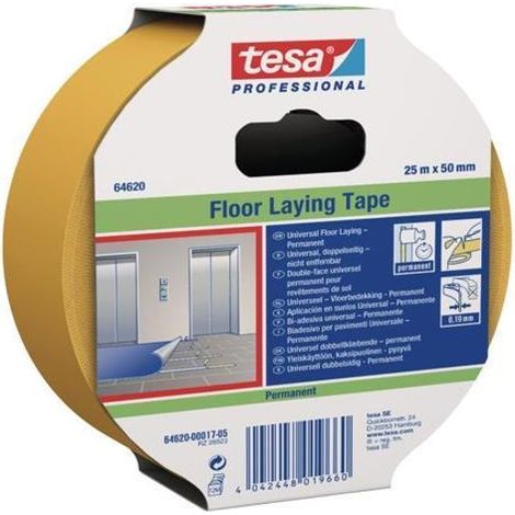 Cinta universal para pisos de doble cara tesa - Permanente 50 mm x 50 m, número de producto 64620-00004-02.