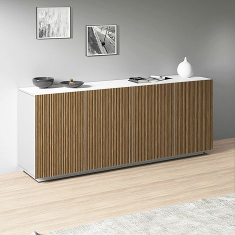 Buffet/bahut moderne 200 cm blanc mat/chêne clair Costarica (1/5)
