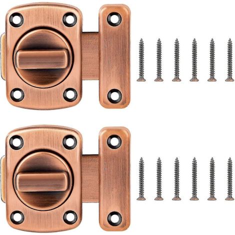 Door Latch Safety Rotary Door Latch Lock Zinc Alloy Door Revolving Door Lock With Screws For Bathroo (1/5)