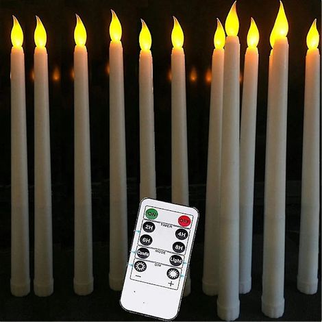 10 batteriebetriebene LED-Leuchten mit Fernbedienung, elfenbeinfarbene Tischleuchte