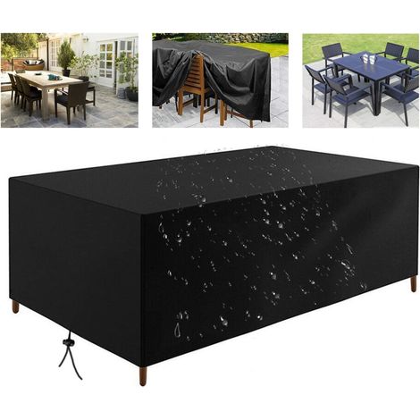 Housse Table de Jardin 200x90x75cm/LxWxH Bâche Protection Salon de Jardin Housse Salon De Jardin Exterieur Imperméable Noir Housse De Protection Table De Jardin Résistance au Vent Anti-UV (1/5)