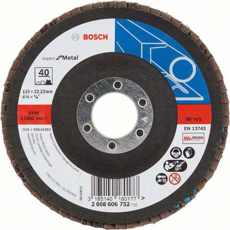 Bosch Accessories 2608606752 X551 Fächerschleifscheibe Durchmesser 115 mm Bohrungs-Ø 22.33 mm Körnun (1/5)