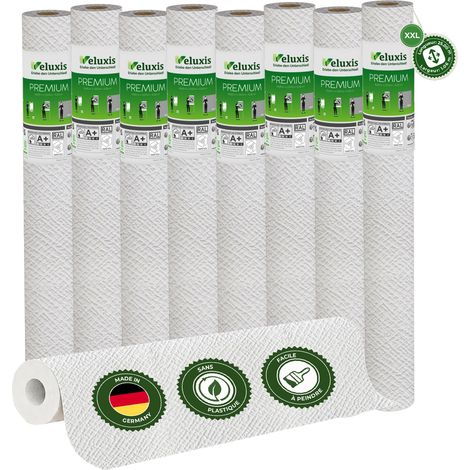 Veluxis® Papier peint intissé haut de gamme 25,00 m x 1,06 m (motif croisé irrégulier, lot de 8) – intissé de rénovation de haute qualité pour murs lisses – Fabriqué en Allemagne