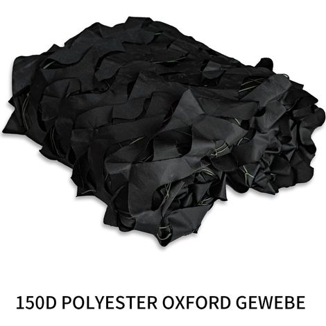 Filet d'ombrage, 150D Couche Double Filet de Protection Solaire de Jardin, Filet d'ombrage de Conception en Creux, Les Loisirs, La décoration, Le camping, La chasse, Le bar, Noir, 2x8m