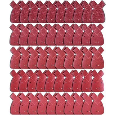 50 Schleifblätter, 10 Körnungen (40/60/80/120/240), Schleifpapier, Schleifdreiecke, passend für Black & Decker Exzenterschleifer (1/5)