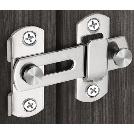 Verrou de porte loquet exterieur, Loquet de porte de grange crochet porte coulissante en acier inoxydable, verrou porte coulissante crochet sécurité pour porte fenêtre armoire argent (1/5)