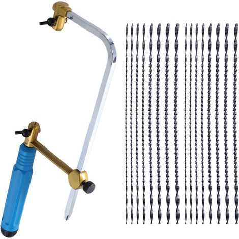 Coping Saw - Metal Hand Saw with Adjustable Frame - For Wood Plastic Metal Cutting - Ergonomic Handle - Includes 16 Replacement Blades (1/5)