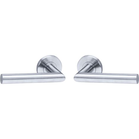 Poignée de Porte LC3 - Béquille sur Rosace Ronde Bec de Cane - pour Portes Épaisseur 30 à 48 mm - en Acier Inoxydable - Carré de 7 mm - Rosace Vendue Séparément (1/5)