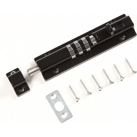 Cerradura para puertas, cerradura mecánica de combinación – No necesita llaves – Perfecta para puertas, cobertizos, cualquier espacio de almacenamiento y cualquier puerta (Negra) (1/5)