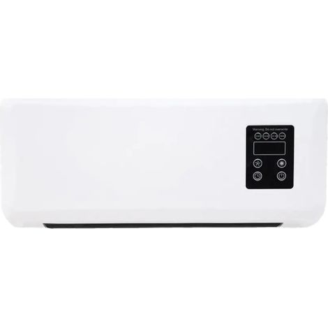 Mediawave Store – Radiateur électrique mural 2200W – Double fonction chauffage et ventilation – Télécommande – Minuterie 12H – Porte-serviette amovible (1/5)