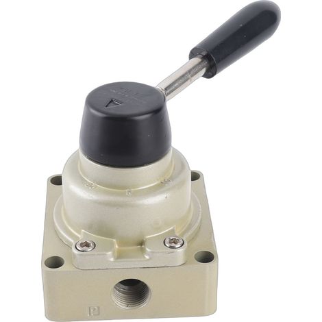 Robinet pneumatique rotatif à levier manuel HV-03 G3/8, distributeur 4 voies 3 positions pour régulation du débit d'air comprimé (1/5)