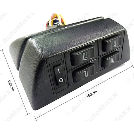 Universal automotive 4-door power window switch rocker type box type 12V/24V switch + wiring harness assembly (1/4)
