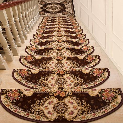 Ensemble de marches d'escalier intérieures antidérapantes modernes, douces et extra épaisses pour un confort optimal sous les pieds - 65 x 24 cm (1/4)