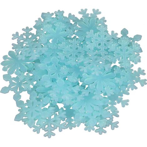 Autocollants Flocons De Neige - Fluorescents Et Luminophores - Pour Décoration Murale Intérieure - Chambre D Enfant Salle De Séjour Noël - 50 Pièces (1/5)