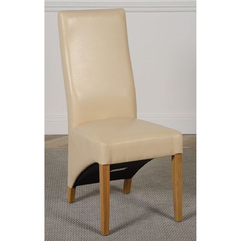Lola Ivory Leather Dining Chairs for Dining Room or Kitchen (1/5)