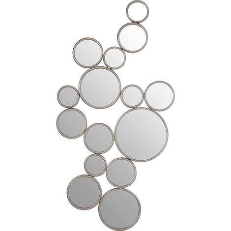 Premier Housewares Zariah Large Silver Multi Circle Wall Mirror (1/5)