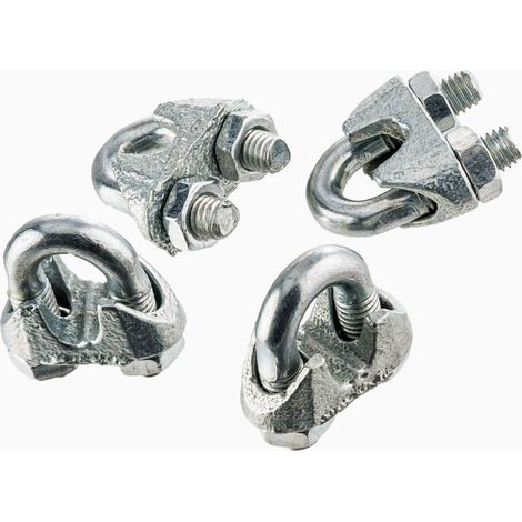 Corderies Tournonaises – Serre-câble étrier 4mm acier zingué – Lot de 4 unités – Fixation sécurisée pour câbles 2 à 4mm – Installation rapide et facile