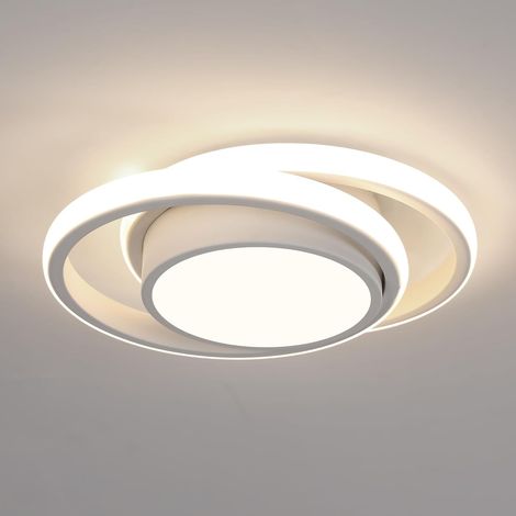 Plafonnier LED, Rond Lampe de Plafond 32W 2500lm, Moderne Luminaire Plafonnier pour Couloir Coucher Cuisine Salon,Longueur 28cm, Lumière Naturelle (1/5)