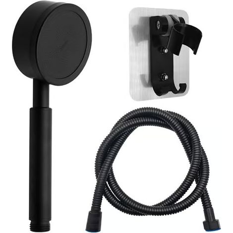 Pommeau de douche noir mat, douchette à main, douchette murale, robinet de baignoire haute pression (1/4)