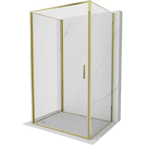 Mexen Exo-B 3S 3-seitige Duschkabine schwenkbar 90 x 95 cm, transparent, gold - 817-090-095-50-00-3S (1/5)