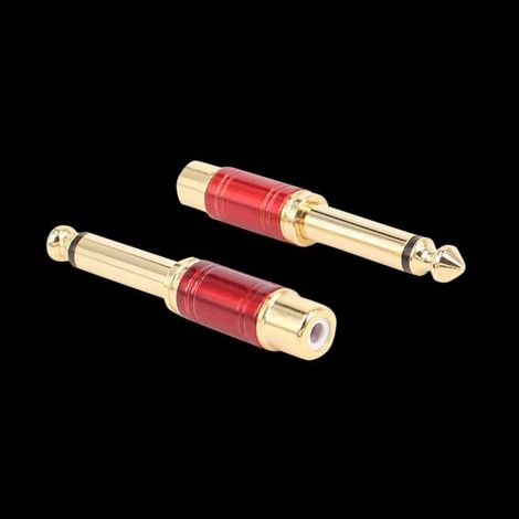 6.5" color audio adapter to 6.35" female RCA, gold-plated pure copper for mixer/amplifier. (1/4)