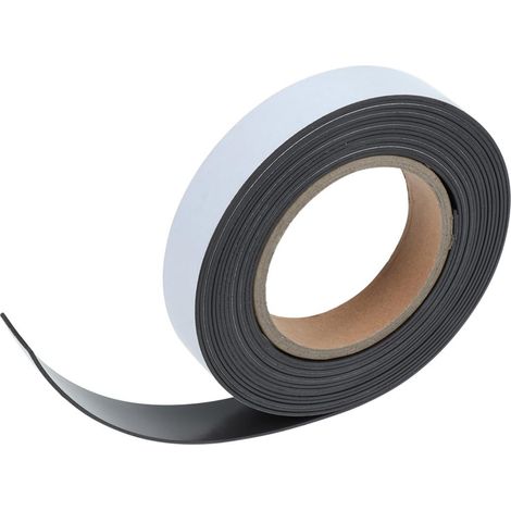 Ruban magnétique adhésif en caoutchouc noir souple 5 x 25 mm (1/5)