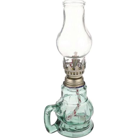 Vintage-Petroleumlampe aus Glas mit windfestem Schirm, verstellbarer Flamme, Retro-Beleuchtung für Zuhause und Notbeleuchtung