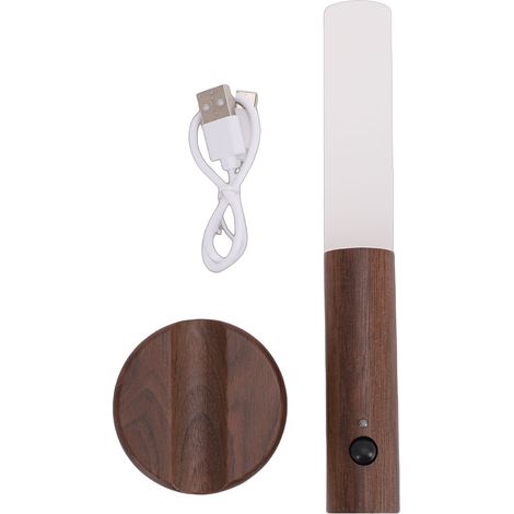 Wandleuchte aus Holz mit Bewegungsmelder für den Innenbereich, akkubetriebene LED-Leuchte für Schlafzimmer, Flur und Treppenhaus (1/5)