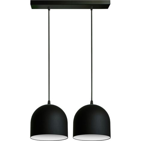 Helam MADISON Plafonnier suspendu Straight Bar noir, blanc 42cm