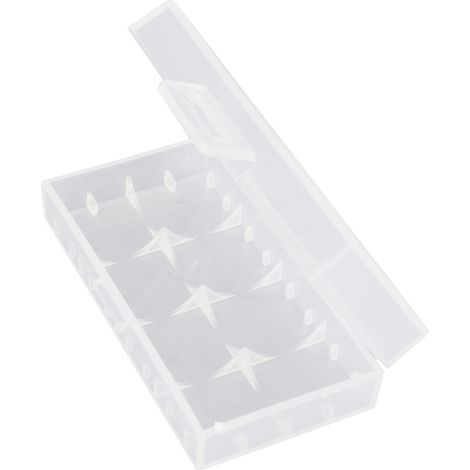 Boîte de rangement pour piles 18650, en plastique, conteneur de haute qualité durable transparente avec couvercle, capacité pour 2 piles 18650 (1/5)