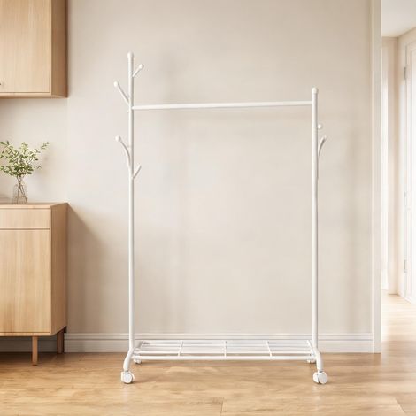 Portant vêtements sur roulettes avec étagère à chaussures 120 x (1/5)