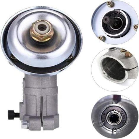 Cabezal de engranaje universal, vástago redondo de 26 mm, engranaje angular para cortacésped, 9 dientes, alta resistencia, fuerte conductividad para desbrozadoras y herramientas de jardín (plateado) - (1/5)