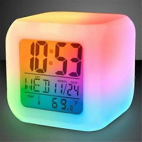 Réveil LED à luminosité réglable – Grand écran, fonction snooze, port de chargement USB
