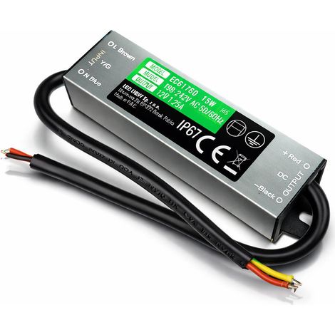 ALIMENTATORE LED ERMETICO DA 15W 12V 1,25A IP67