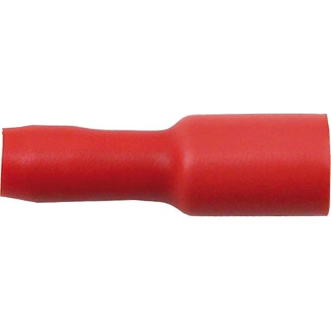 Manchon rond rouge enfichable, entièrement isolé, diamètre 4 mm, section 0,5-1 mm²