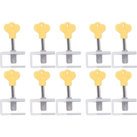 10 ensembles de serrures de fenêtre coulissantes, serrures de fenêtre à trou unique avec clé à clé, kit de serrure coulissante horizontale verticale réglable (Silver) (1/5)