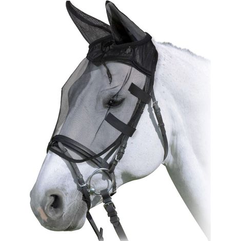 XL, Noir: Masque pour chevaux également adapté à l'équitation