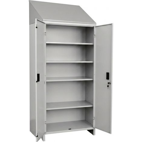 Pratiko TP800 Armadio Tuttopiani 4 Ripiani 80x40x179 cm Grigio RAL 7035 + Tetto (1/2)