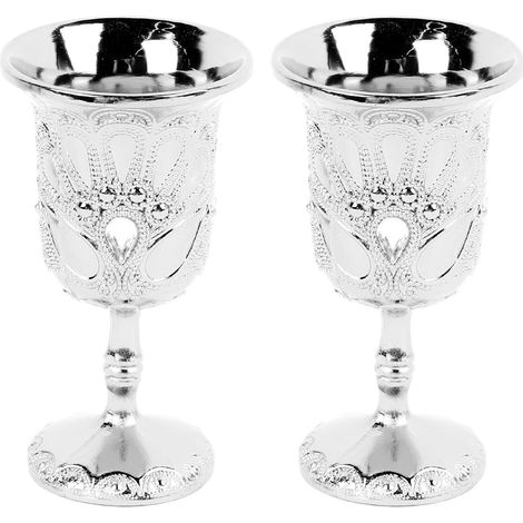2 Pièces Verre à Vin en Métal Vintage, Verre à Cocktail Vintage Lumière Exquise Luxe Résistance Aux éclats Verre à Vin en Métal Rétro pour Bar à la Maison (1/5)