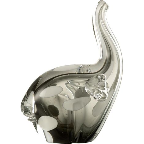 Statuette Éléphant en Verre "Gavin" 17cm Noir (1/2)