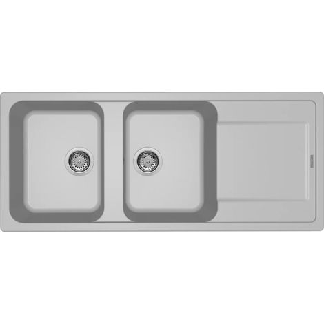 LAV. LIFE 500 116x50 2 vasche + gocciolatoio ALUMINIUM 79 (1/5)