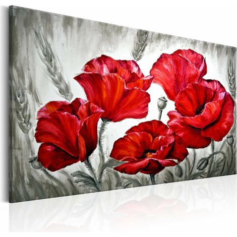 Tableau coquelicots en blé - 120 x 80 cm (1/4)