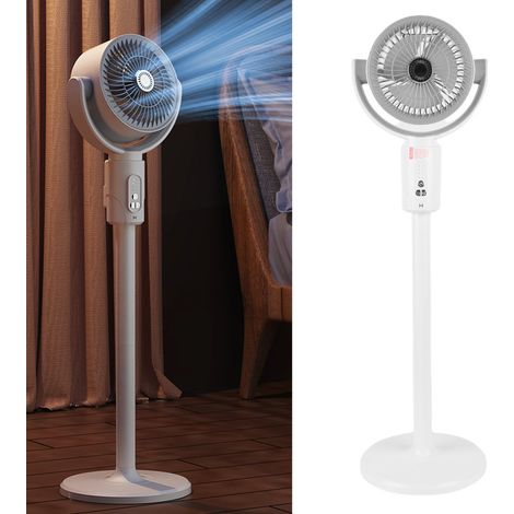 Ventilateur sur pied oscillant vertical manuel à 180°, silencieux, avec télécommande, hauteur réglable, 5 vitesses et minuterie 8 h pour la chambre à coucher. (1/5)